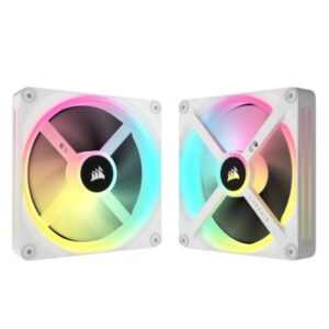 ABANICO CORSAIR QX140 140MM RGB PWM SISTEMA ICUE INCLUIDO HUB WHITE CO-9051008-WW