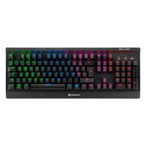 TECLADO GAMING RGB SHARKOON SKILLER SGK3 MECÁNICO ALÁMBRICO USB INGLÉS SWITCH AZUL 4044951019946