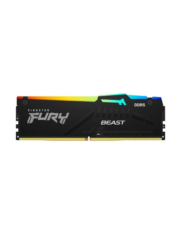 MEMORIA RAM PC 16GB KINGSTON FURY BEAST RGB KF548C38BBA-16 DDR5 4800 MHZ CL38 1.25 V DIMM 288 PINES NEGRO