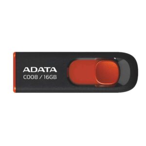 MEMORIA USB 2.0 16GB ADATA  BLACK+RED  AC008-16G-RKD