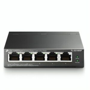SWITCH TP LINK TL-SG1005P(UN) 5 PUERTOS RJ45 4 POE+10/100/1000 MBPS NO ADMINISTRABLE