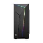 CASE GAMING RGB EAGLE WARRIOR CG10AARA001C MID TOWER SIN VENTILACIÓN INCLUIDA CON VIDRIO LATERAL Y TIRA RGB NEGRO