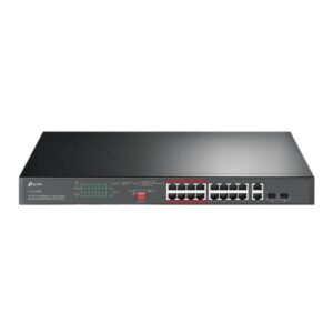SWITCH TP LINK TL-SL1218MP(UN) 16 PUERTOS POE+ 10/100MBPS 2 PUERTOS GIGABIT RJ45 2 COMBO GIGABIT SFP 10/100/1000 MBPS