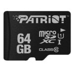 MEMORIA MICRO SDXC 64GB PATRIOT PSF64GMDC10 LX SERIES CLASE 10 80 MB/S 10 MB/S PARA DISPOSITIVOS MOVILES CÁMARAS DIGITALES Y CONSOLAS DE JUEGOS
