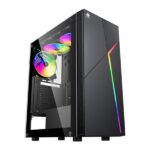 CASE GAMING RGB EAGLE WARRIOR CG15AARA001C MID TOWER SIN VENTILACIÓN INCLUIDA CON VIDRIO LATERAL NEGRO