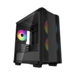 CASE GAMING RGB DEEPCOOL CC360 MINI TOWER VENTILADORES 3 DE 140MM CON VIDRIO LATERAL Y MALLA FRONTAL 120R-CC360-BKAPM3-G1