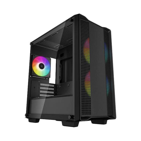 CASE GAMING RGB DEEPCOOL CC360 MINI TOWER VENTILADORES 3 DE 140MM CON VIDRIO LATERAL Y MALLA FRONTAL 120R-CC360-BKAPM3-G1