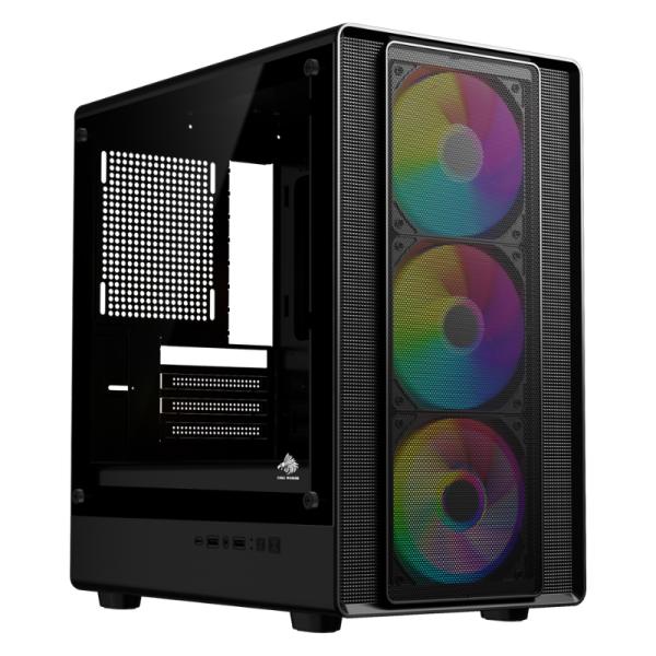 CASE EAGLE WARRIOR CG05AMRA001C MINI TOWER VENTILADORES 3 DE 120MM CON VIDRIO LATERAL