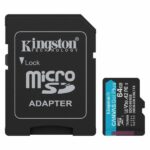 MEMORIA MICRO SD 64GB KINGSTON SDCG4/64GB CLASE 10 UHS-I V30 200 MB/S / 100 MB/S PARA DRONES Y CAMARAS DEPORTIVAS