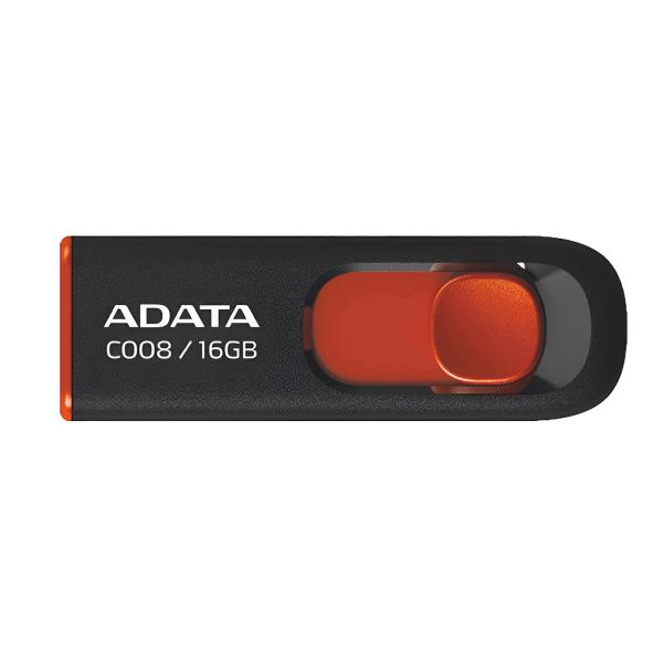 MEMORIA USB 2.0 16GB ADATA BLACK+RED AC008-16G-RKD