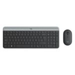 TECLADO Y MOUSE LOGITECH MK470 SLIM COMBO MEMBRANA INALÁMBRICO 2.4 GHZ ESPAÑOL 920-009266 NEGRO