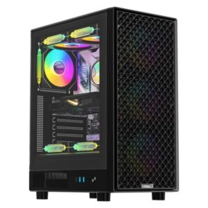 CASE RGB FORMULA V LINE MANA DYNAMIC BLACK AR VENTILADORES 4 DE 120MM CON MALLA FRONTAL Y VIDRIO LATERAL 4711401662839