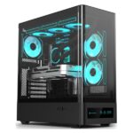 CASE EAGLE WARRIOR CG01YKRA001C MID TOWER SIN VENTILACION INCLUIDA CON VIDRIO TEMPLADO SIN FUENTE CON PANTALLA DE 7.2 PULG NEGRO