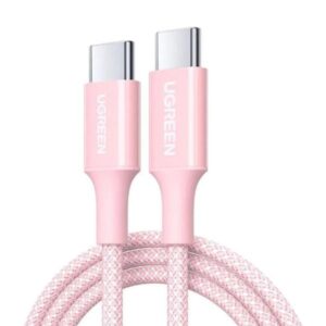 CABLE UGREEN US264 USB-C A USB-C PD 3A 1M 65124 ROSADO