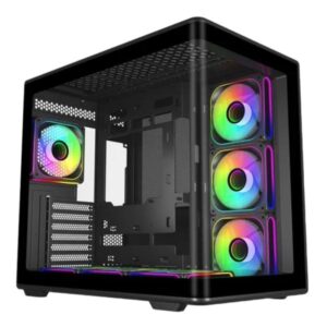 CASE ARGB COOLER MASTER ELITE 600 MID TOWER VENTILADORES 7 DE 120MM CON VIDRIO FRONTAL Y LATERAL E600-KGNN-S02 NEGRO