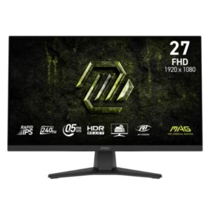 MONITOR GAMING MSI MAG 272F X24 27" PLANA FHD 1920X1080 240 HZ RAPID IPS AMD FREESYNC PREMIUM 9S6-3CE11M-026