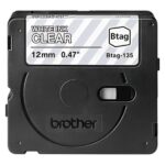CINTA DE ETIQUETADO BROTHER BTAG135 12MM X 4M COMPATIBLE CON P-TOUCH BLANCO SOBRE FONDO TRANSPARENTE