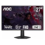 MONITOR GAMING AOC 27G50F 27 PULG PLANO 1920X1080 FHD 144 HZ IPS G SYNC ADAPTIVE SYNC HDMI DISPLAYPORT HDR NEGRO
