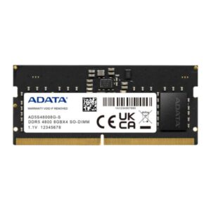 MEMORIA RAM PARA LAPTOP 8GB ADATA AD5S48008G-S DDR5 4800MHZ CL40 1.1V NEGRO