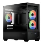 CASE GAMING RGB AEROCOOL P300D DIGI-G-BK-V1 DIGI MINI TOWER VENTILADORES 3 DE 120MM CON PANEL FRONTAL Y LATERAL ACCS-PN05033.11 NEGRO