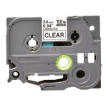 CINTA BROTHER TZE151G 24MM X 8M COMPATIBLE CON P-TOUCH NEGRA SOBRE TRANSPARENTE LAMINADA