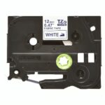 CINTA BROTHER TZEFA3G 12MM X 3M COMPATIBLE CON P-TOUCH AZUL SOBRE BLANCO TELA