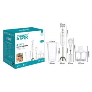 BATIDORA DE INMERSIÓN WINNING STAR ST-2281 4 EN 1 400W JBQ-1069-WST-110V-1491 BLANCO