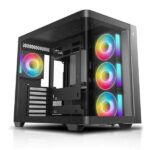 CASE DEEPCOOL CG530U 4F MID TOWER VENTILADORES 4 DE 120MM CON PANEL LATERAL Y FRONTAL R-CG530U-BKAGA4-G NEGRO
