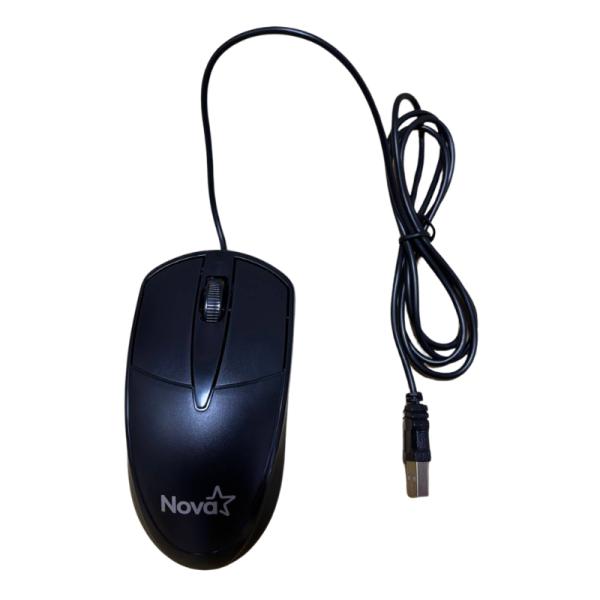 MOUSE NOVA MOD633US003C ALÁMBRICO USB 1200 DPI NEGRO