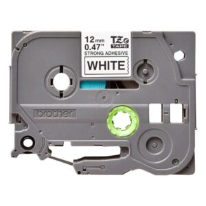 CINTA BROTHER TZES231 ADHESIVO EXTRA FUERTE 12MM NEGRO/BLANCO