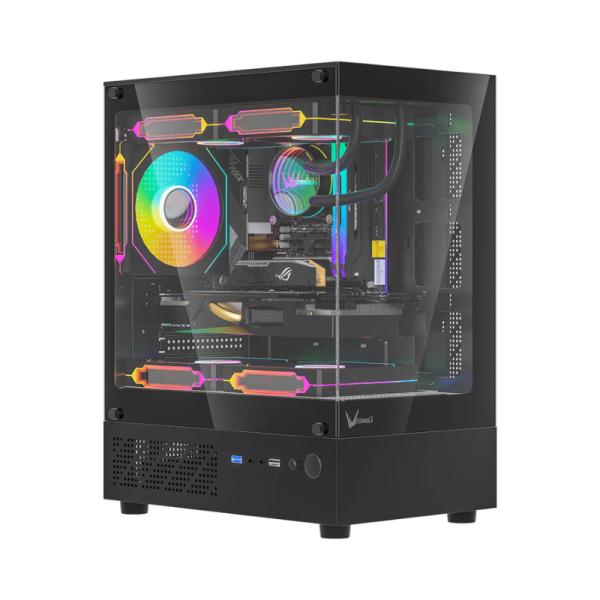 CASE FORMULA V LINE CRISTAL Z1CM PLUS AR MINI TORRE 3 ABANICOS ARGB DE 120 MM ACERO SPCC 4711401667148 NEGRO