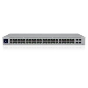 SWITCH UBIQUITI UNIFI 52 PUERTOS 48 RJ45 GIGABIT + 4 SFP GIGABIT 10/100/1000 MBPS ADMINISTRABLE USW-48 GRIS