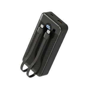 POWER BANK NOVA PB-911 20000MAH PD 22.5W/2 USB-A/USB-C/CABLES USB-C Y LIGHTNING NEGRO