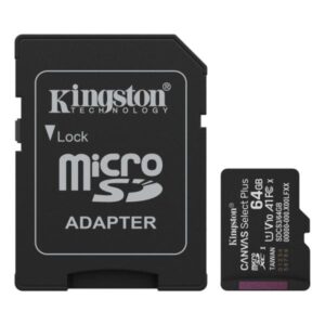 MEMORIA MICRO SD 64GB KINGSTON CANVAS SELECT PLUS GEN3 CLASE 10 UHS-I U1 V10 A1 100 MB/S DISPOSITIVOS ANDROID Y CAMARAS SDCS3/64GB